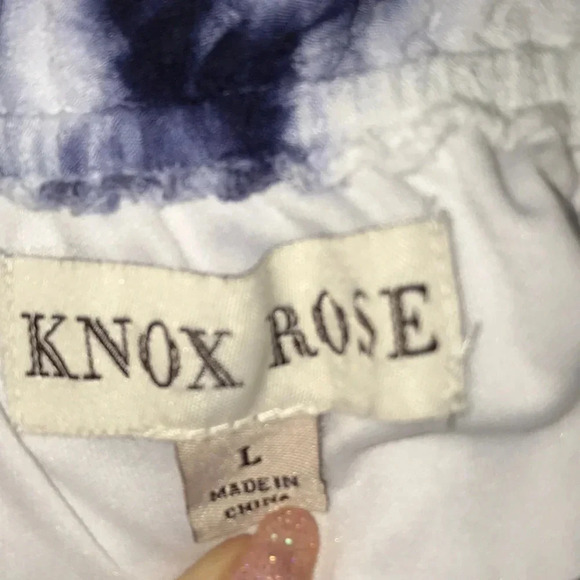 KNOX ROSE tunic top long sleeve elastic neckline decorative details NEW size L - Picture 4 of 7